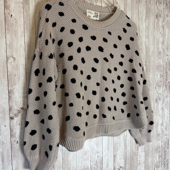 Jackson Rowe Chukar Polka Dot Cotton Sweater Small - Picture 3 of 9